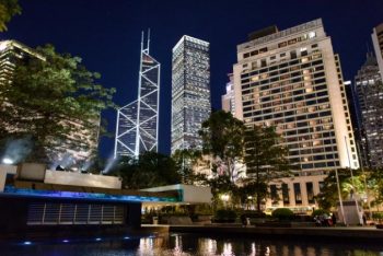 This picture taken on June 17, 2013 in Hong Kong shows the Bank of China tower (C-L) and other high rise buildings. AFP PHOTO / Philippe Lopez