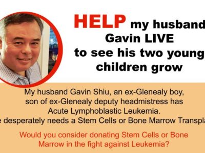 ESF Alumnus Gavin calling for stem cells/bone marrow donation