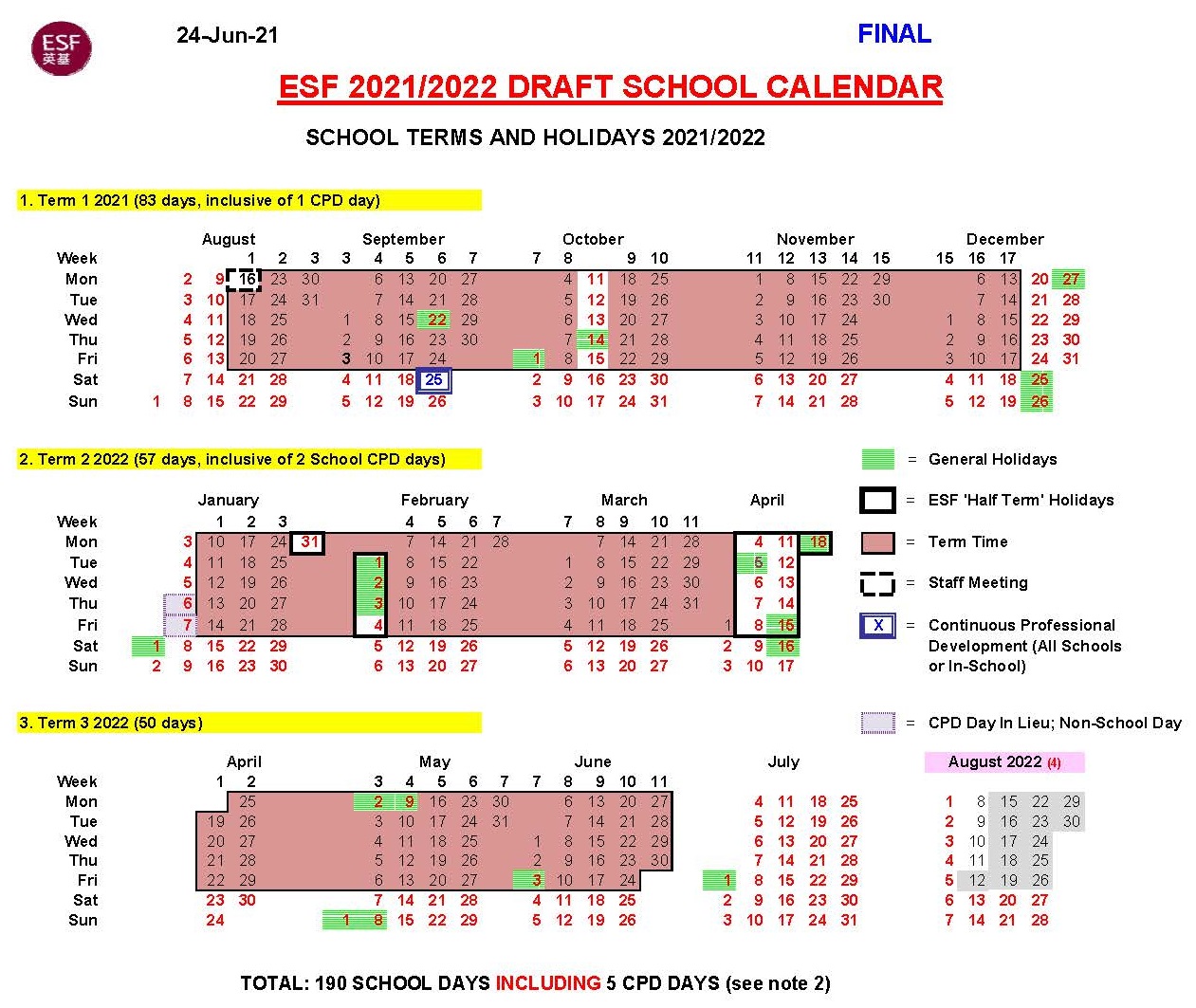 Esf 2025 Calendar